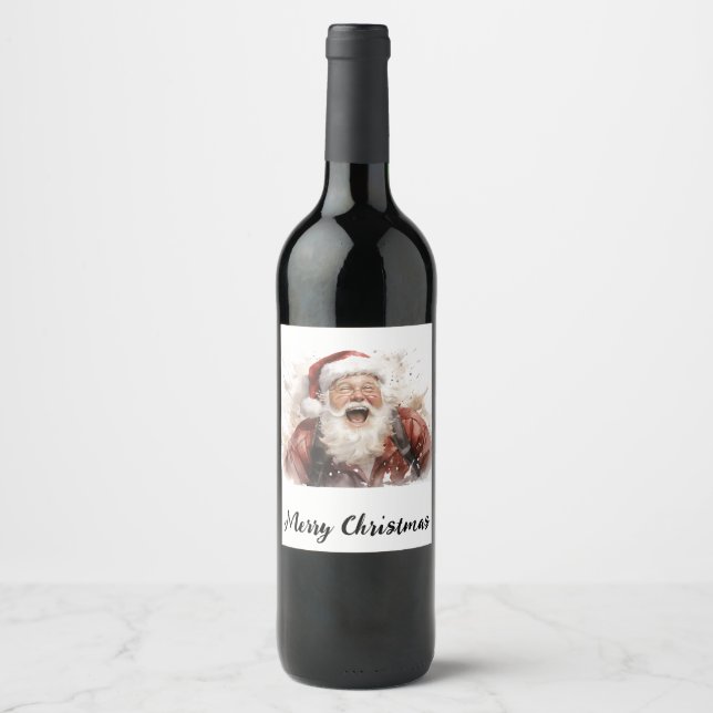 🍷 "Santa's Sip" Festive Wine Bottle 🍷 Weinetikett (Vorderseite)