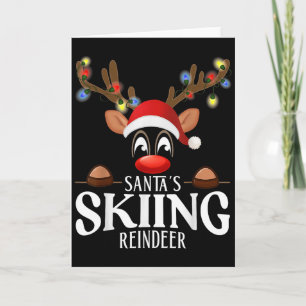 Santas Skifahrende Rentiere Lustige Weihnachten pa Karte