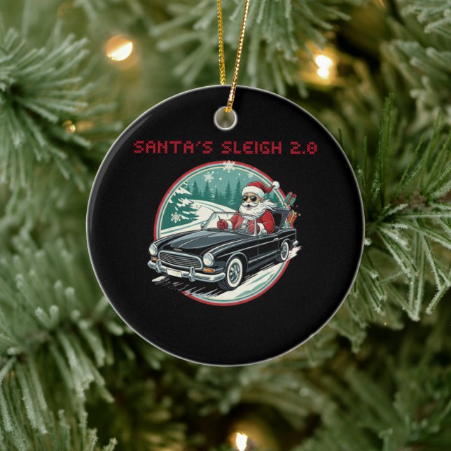 Santa's Sleigh 2.0 Ceramic Ornament (Baum)