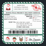 Santas Sleigh Christmas Shipping Label Sticker<br><div class="desc">Dieser Weihnachtsworkshop North Pole Postal Service Weihnachtsmarkenaufkleber ist der perfekte Weg, um Ihrer Weihnachtsverpackung ein wenig zusätzlichen Zauber hinzuzufügen. Der Aufkleber kann mit dem Namen Ihres Kindes und einer bevorzugten Art der Lieferung personalisiert werden. Der gesamte Text ist bearbeitbar und kann an Ihre Bedürfnisse angepasst werden. Für eine erweiterte Anpassung...</div>