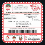 Santas Sleigh Christmas Shipping Label Sticker<br><div class="desc">Dieser Weihnachtsworkshop North Pole Postal Service Weihnachtsmarkenaufkleber ist der perfekte Weg, um Ihrer Weihnachtsverpackung ein wenig zusätzlichen Zauber hinzuzufügen. Der Aufkleber kann mit dem Namen Ihres Kindes und einer bevorzugten Art der Lieferung personalisiert werden. Der gesamte Text ist bearbeitbar und kann an Ihre Bedürfnisse angepasst werden. Für eine erweiterte Anpassung...</div>