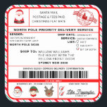 Santas Sleigh Christmas Shipping Label Sticker<br><div class="desc">Dieser Weihnachtsworkshop North Pole Postal Service Weihnachtsmarkenaufkleber ist der perfekte Weg, um Ihrer Weihnachtsverpackung ein wenig zusätzlichen Zauber hinzuzufügen. Der Aufkleber kann mit dem Namen Ihres Kindes und einer bevorzugten Art der Lieferung personalisiert werden. Der gesamte Text ist bearbeitbar und kann an Ihre Bedürfnisse angepasst werden. Für eine erweiterte Anpassung...</div>