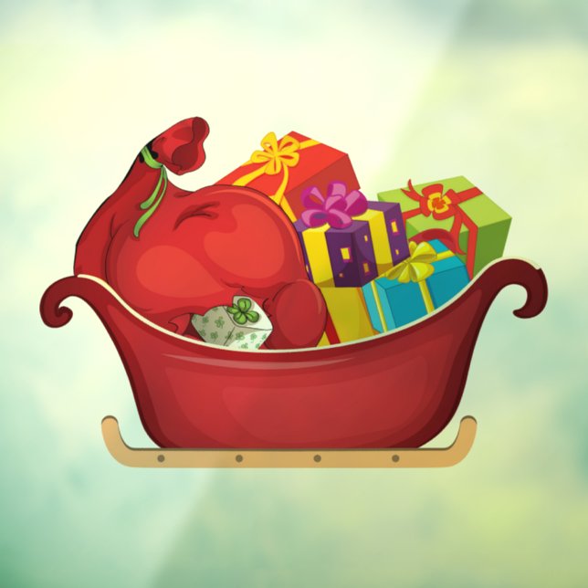 Santas Sleigh Fensteraufkleber (Blatt 3)