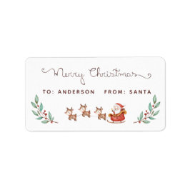 Santa's Sleigh Gift Tags Adressaufkleber