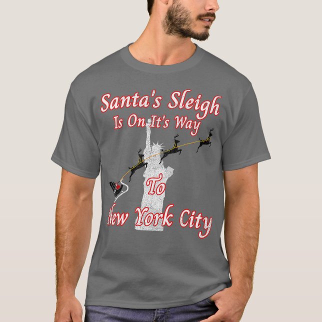 Santas Sleigh Is On Its Way To New York City Tee (Vorderseite)