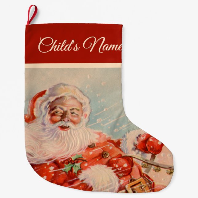 Santas Sleigh Ride Großer Weihnachtsstrumpf (Vorderseite)
