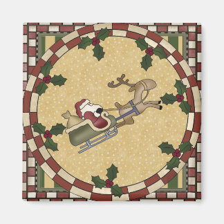 Santa's Sleigh Ride Magnet