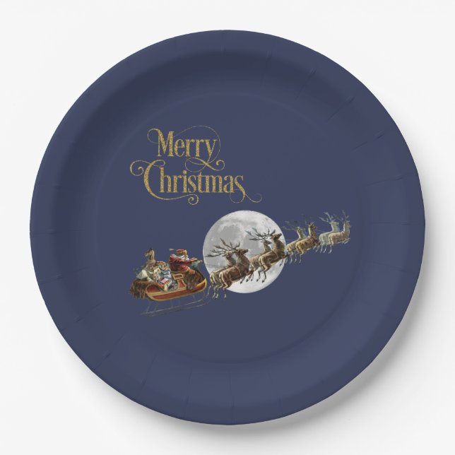 Santa's Sleigh Ride Pappteller (Vorderseite)