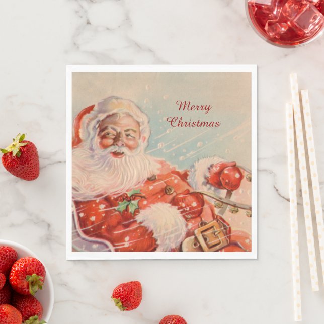 Santas Sleigh Ride Serviette (Beispiel)