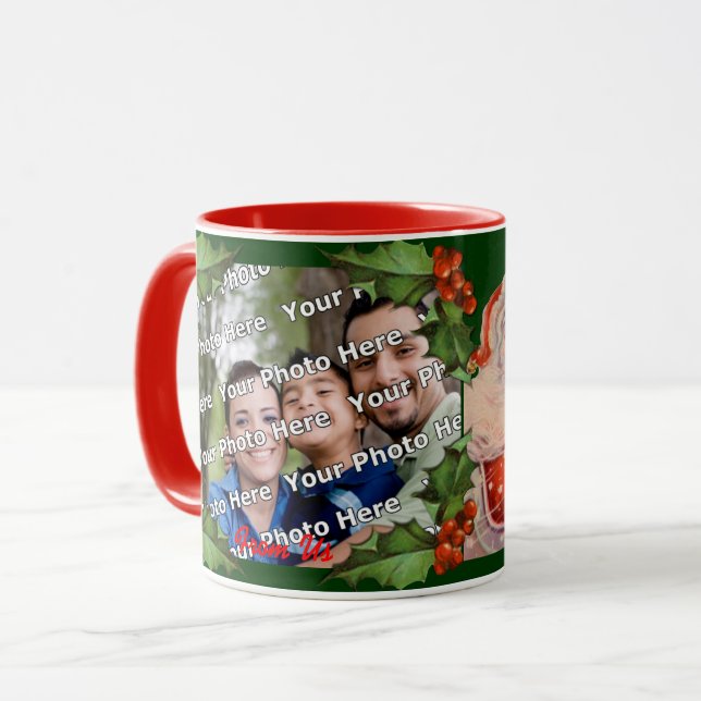Santas Sleigh Ride Weihnachts-Foto Tasse (Vorderseite Links)