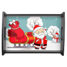 Santas Sleigh, Santa und Snowman