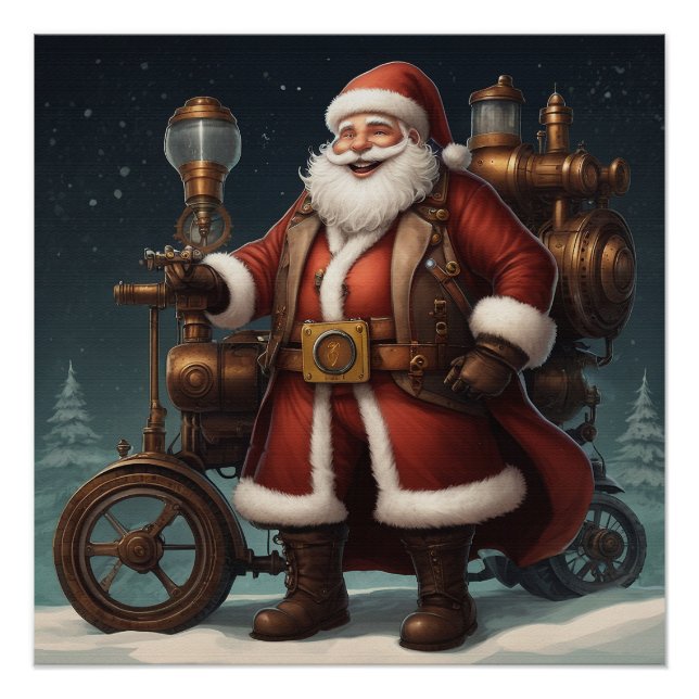 Santa's Steampunk Sleigh Poster (Vorderseite)