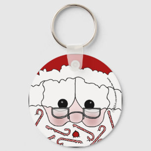 Santa's Sweet Cheeks-Candy Cane Bart Schlüsselanhänger