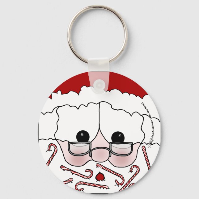Santa's Sweet Cheeks-Candy Cane Bart Schlüsselanhänger (Vorderseite)