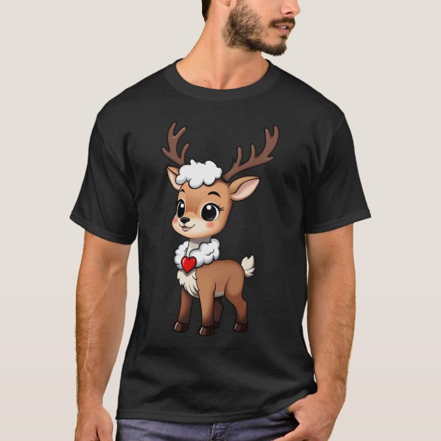 Santa's Sweet Little Rentier T-Shirt (Vorderseite)