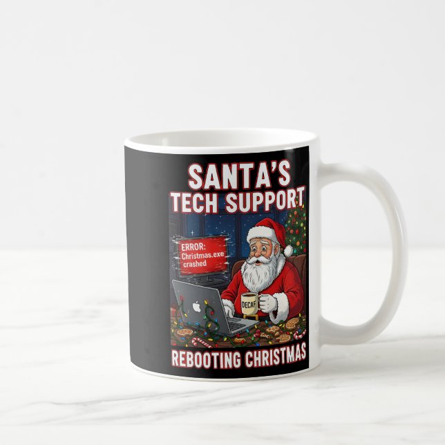 Santas Tech-Support startet Weihnachten neu Lustig Kaffeetasse (Rechts)