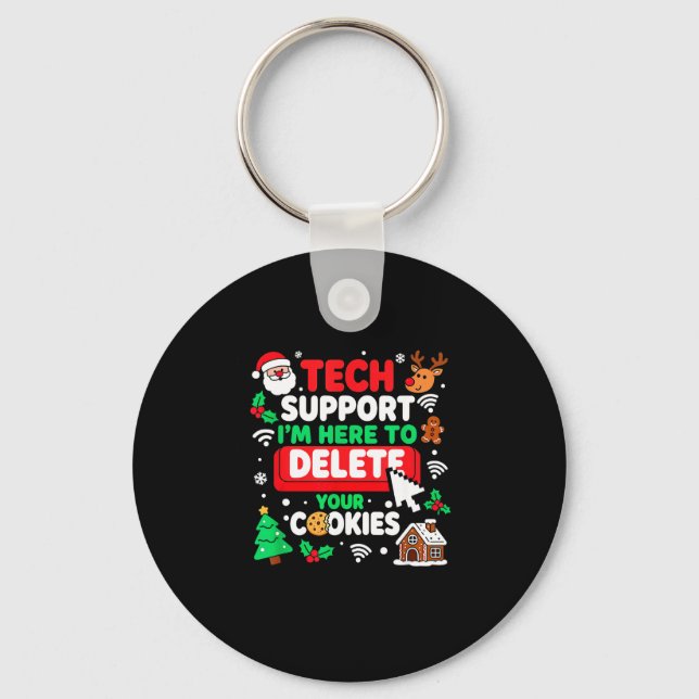 Santa's Tech-Support Weihnachtscomputer neu starte Schlüsselanhänger (Vorderseite)
