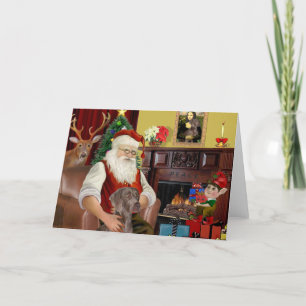 Santas Weimaraner (N) Feiertagskarte