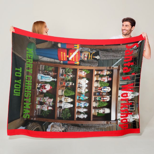 Santas Werkstatt Nussknacker Fleece-Decke Fleecedecke (Beispiel)