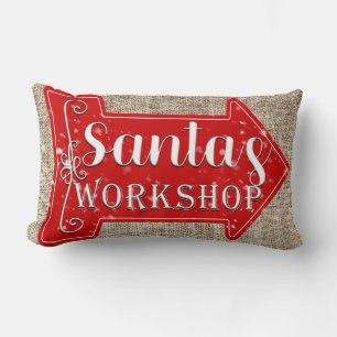 Santa's Workshop Arrow Rustikaler Weihnachtsfeiert Lendenkissen