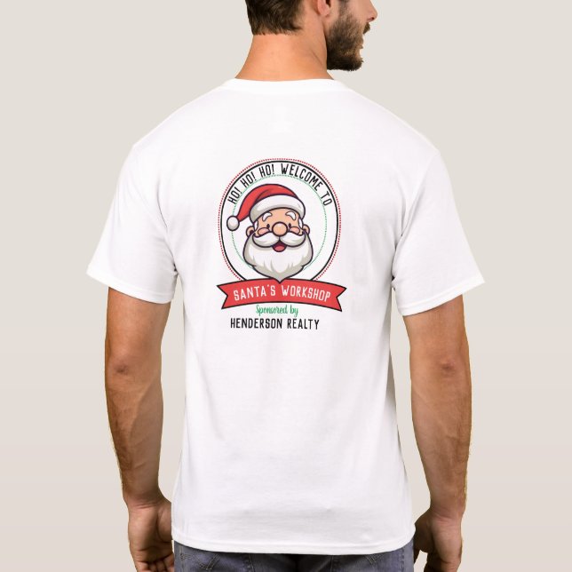 Santa's Workshop Little Helper Elf Personalisiert T-Shirt (Rückseite)