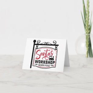 Santa's Workshop Sign Card Karte
