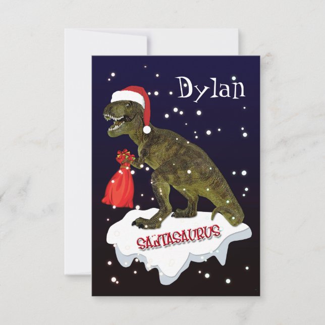 'Santasaurus' Dinosaur Personalisierte Weihnachtsk (Vorderseite)