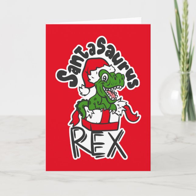 Santasaurus Rex Karte (Vorderseite)