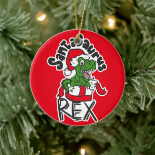 Santasaurus Rex Keramik Ornament