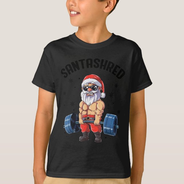 Santashred Funny Santa Meme Xmas Gym Bodybuilding  T-Shirt (Vorderseite)