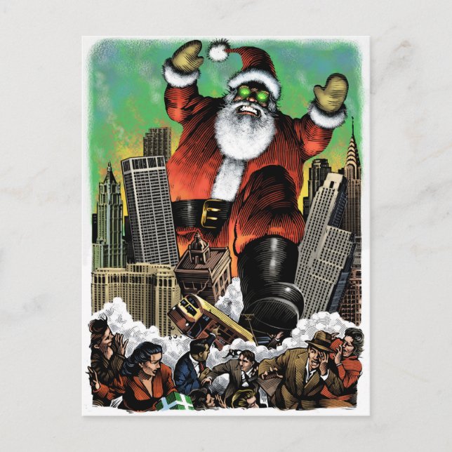 Santazilla Postcard Feiertagspostkarte (Vorderseite)