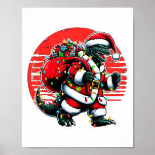Santazilla-Weihnachts-Shirt japanisches Monster Ka Poster