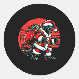 Santazilla Weihnachts-Shirt japanisches Monster Ka Runder Aufkleber