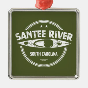 Santee River South Carolina Kayaking Ornament Aus Metall