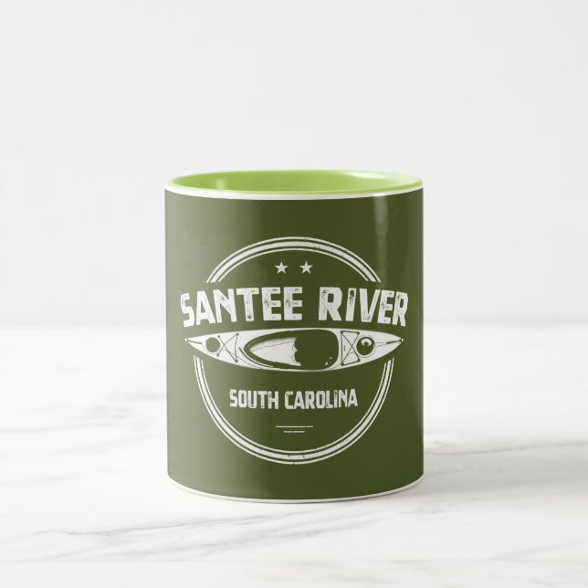 Santee River South Carolina Kayaking Zweifarbige Tasse (Mittel)