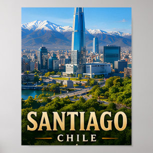 Santiago Andes-Skyline und chilenische Eleganz Poster