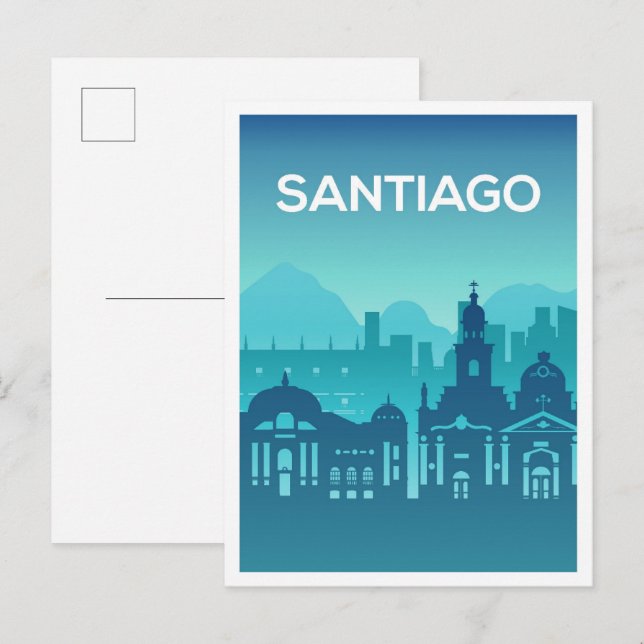 Santiago Chile Kunst, Dichtung und Musik Postkarte (Vorne/Hinten)