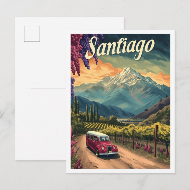 Santiago Chile Kunstausstellung Postkarte (Vorne/Hinten)