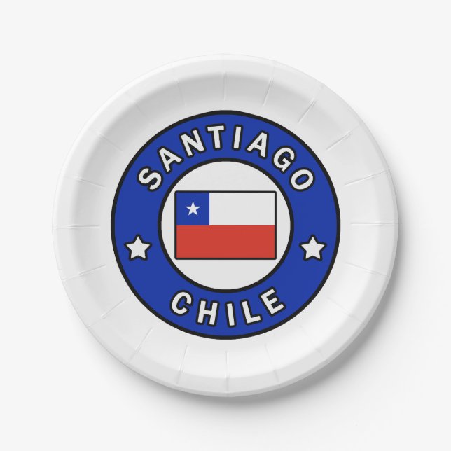 Santiago Chile Pappteller (Vorderseite)