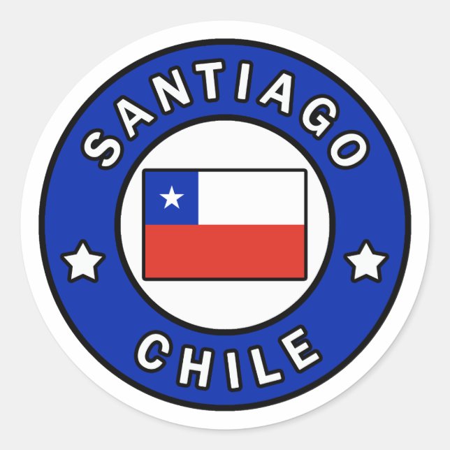 Santiago Chile Runder Aufkleber (Vorderseite)