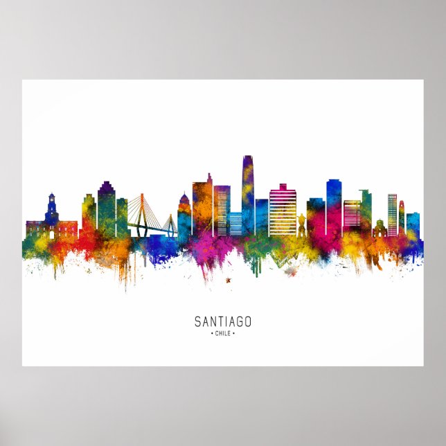 Santiago Chile Skyline Poster (Vorne)