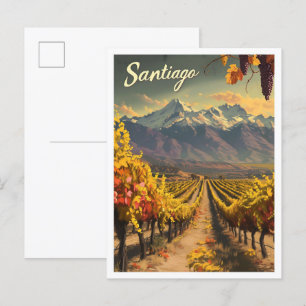 Santiago Chile Vintage-Kunst-Reiseillustration Postkarte