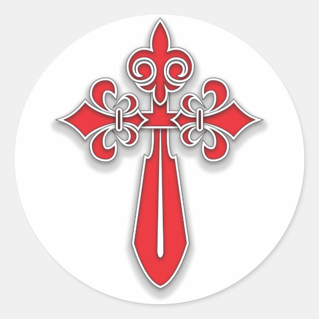 Santiago Cross Runder Aufkleber (Vorderseite)