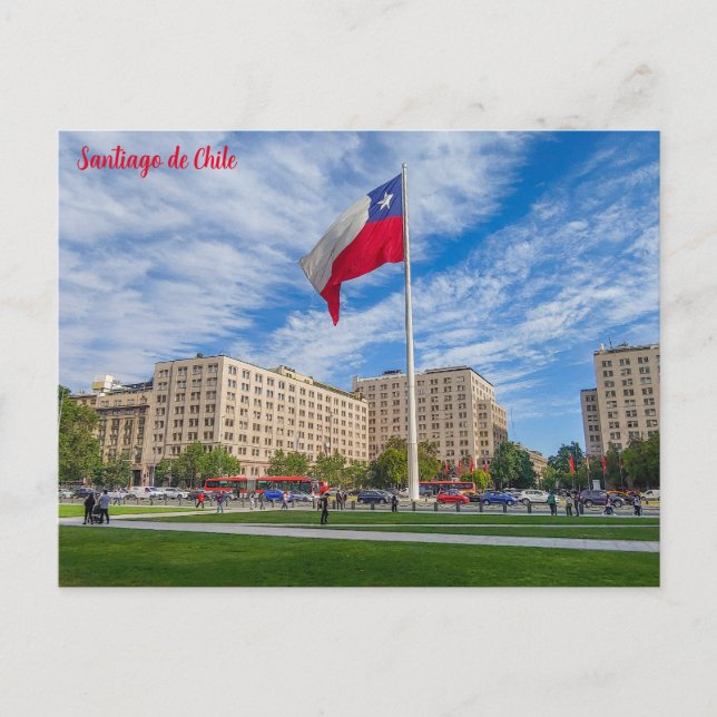 Santiago de Chile, Bandera Bicentenario Postkarte (Vorderseite)