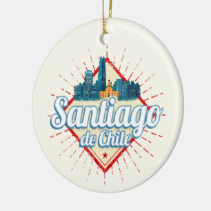 Santiago de Chile Stadthotel Retro Skyline Keramik Ornament