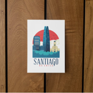 Santiago de Chile Vintage Skyline  Postkarte