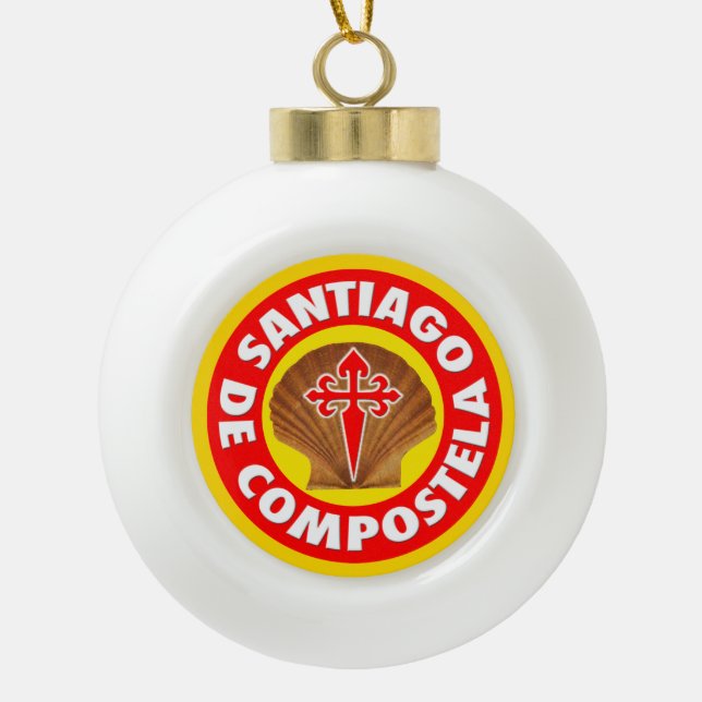 Santiago de Compostela Keramik Kugel-Ornament (Vorderseite)