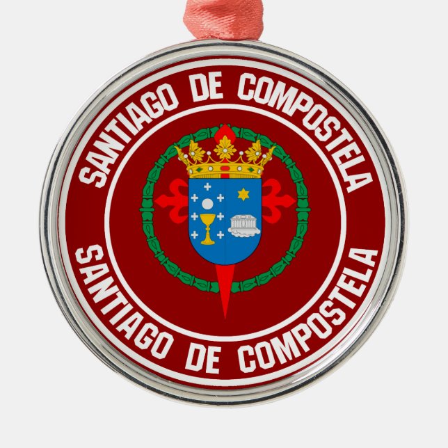 Santiago de Compostela Runde Emblem Ornament Aus Metall (Vorne)