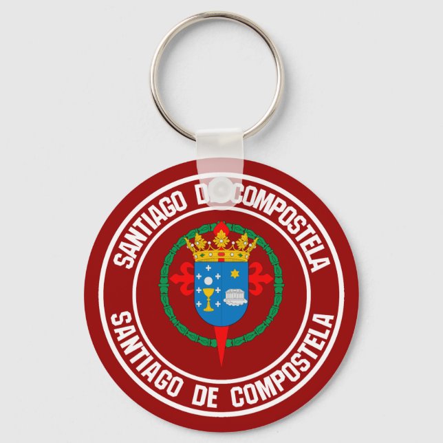 Santiago de Compostela Runde Emblem Schlüsselanhänger (Vorderseite)