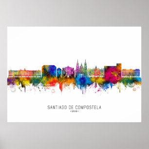 Santiago de Compostela Spanien Skyline Poster